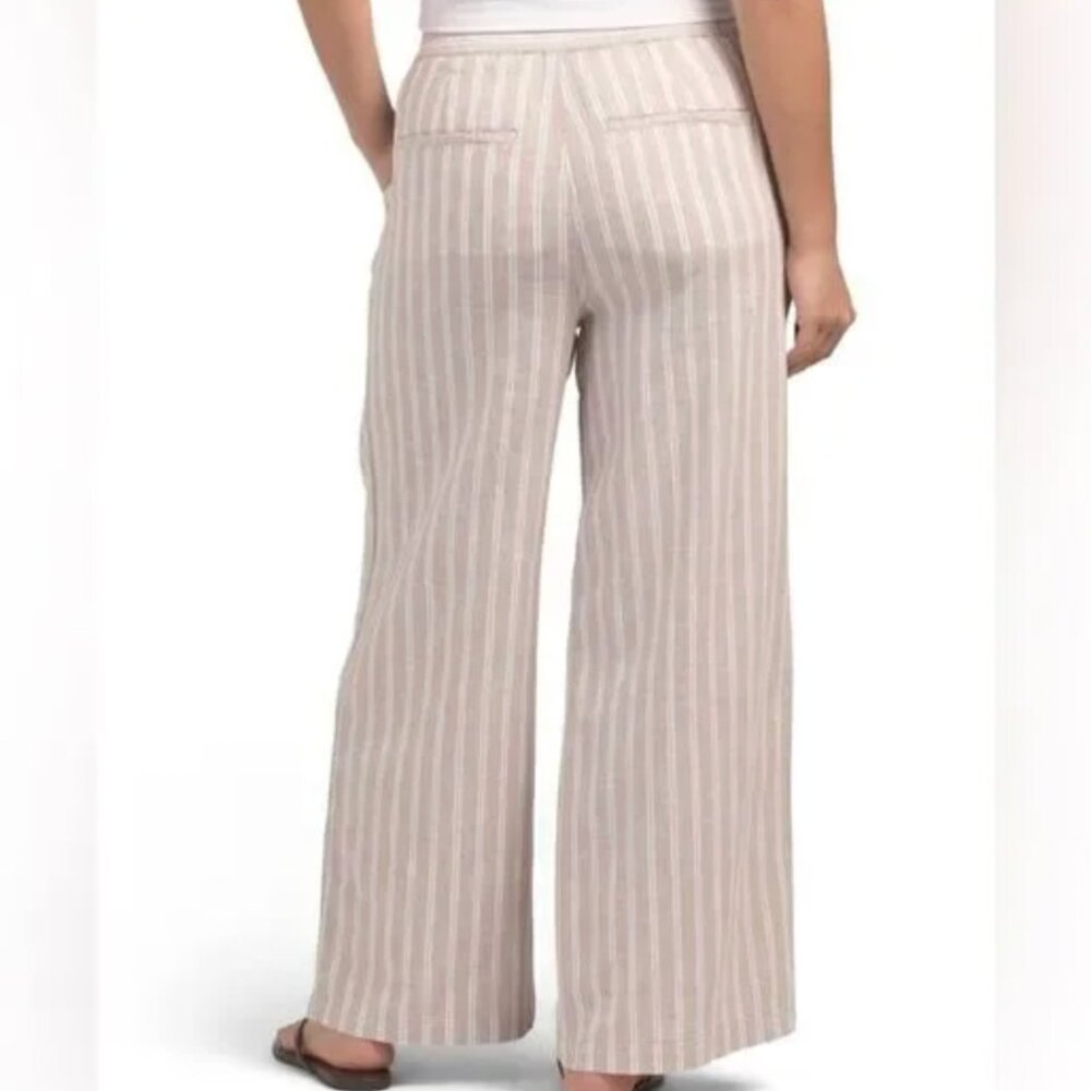 NWT FRYE Linen Striped Wide Leg Pant XS - Picture 2 of 9